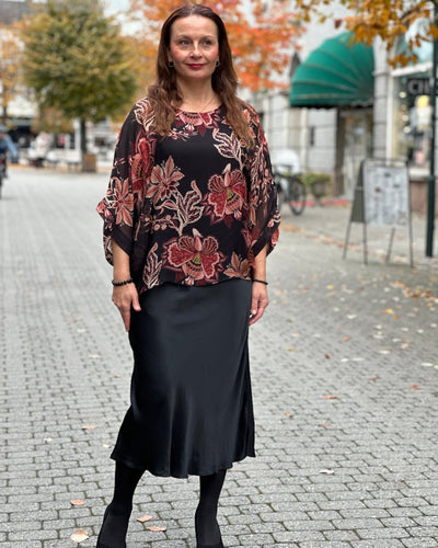 Satin viskose skjørt Bias cut