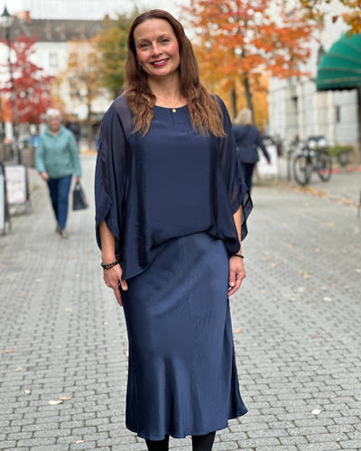 Satin viskose skjørt Bias cut