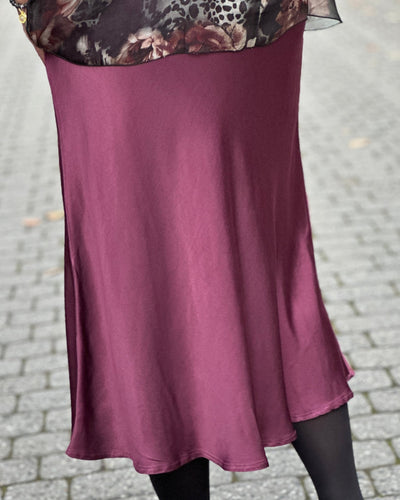 Satin viskose skjørt Bias cut