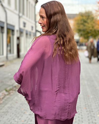 Silke/viskose 2 lags bluse