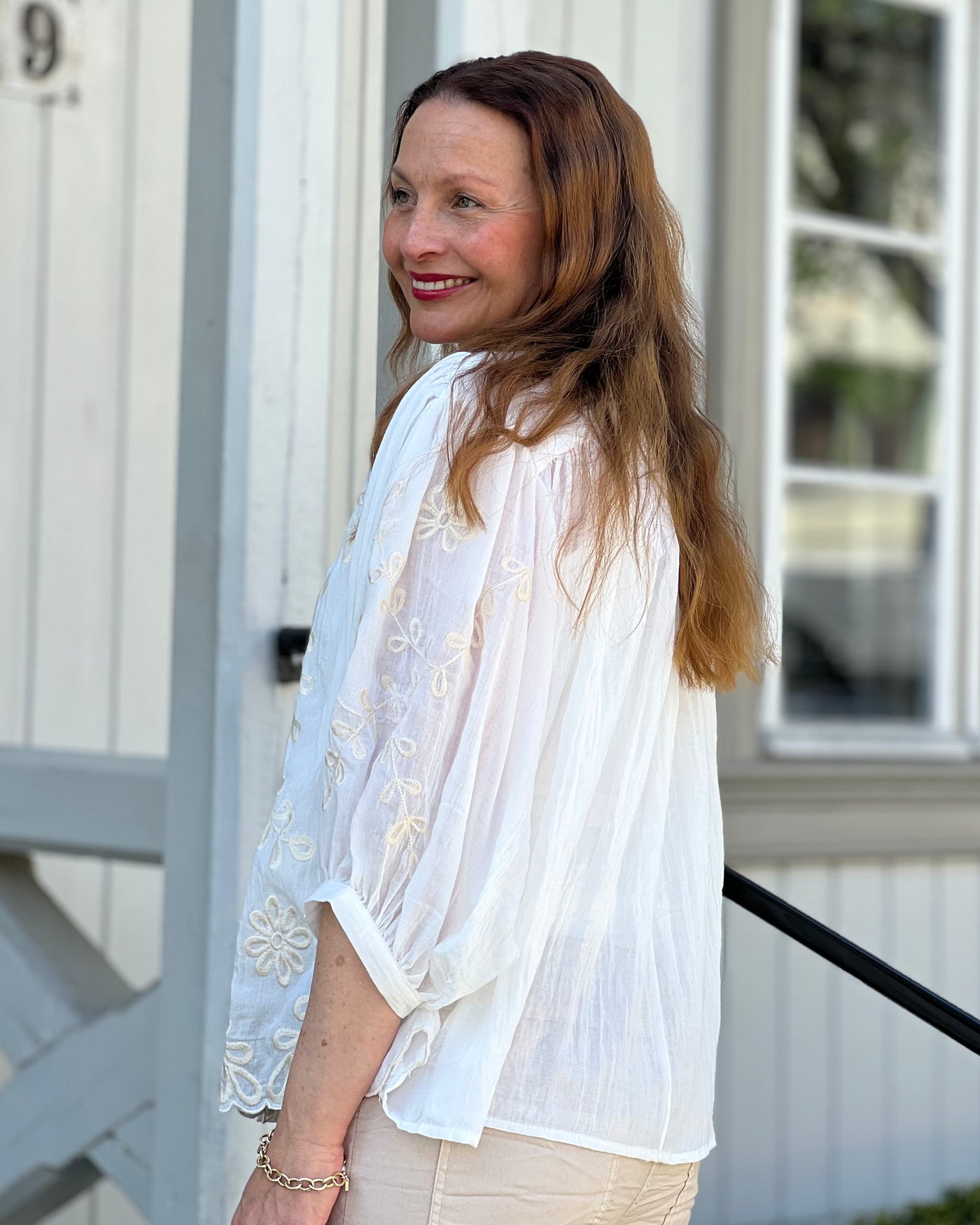 Skjorte bomulls chiffon