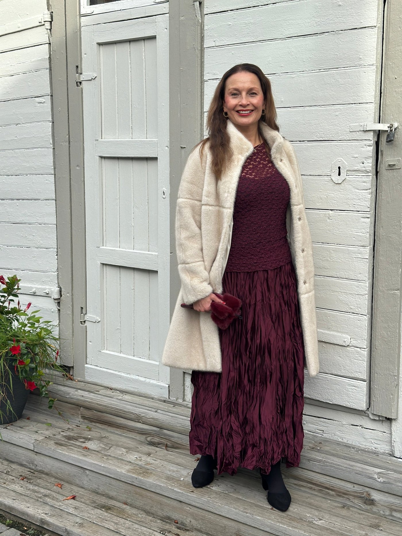 Sateng krinkel skjørt