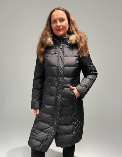 Lang Dunkåpe m/pels