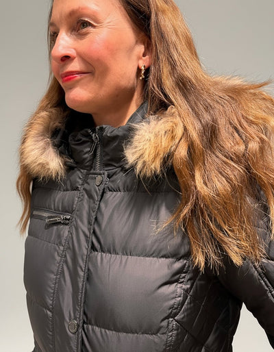 Lang Dunkåpe m/pels