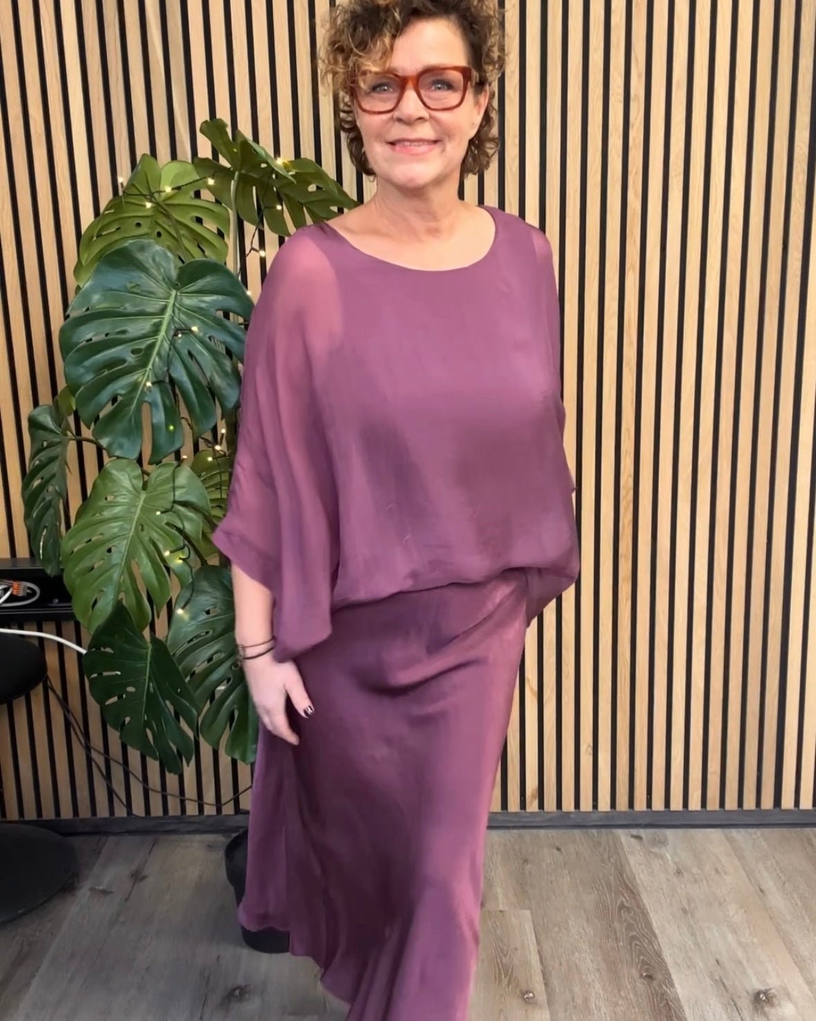 Satin viskose skjørt Bias cut