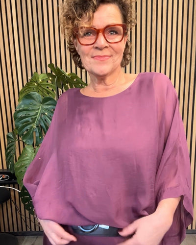 Silke/viskose 2 lags bluse