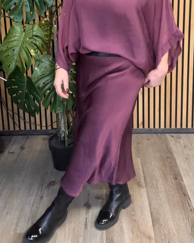 Satin viskose skjørt Bias cut
