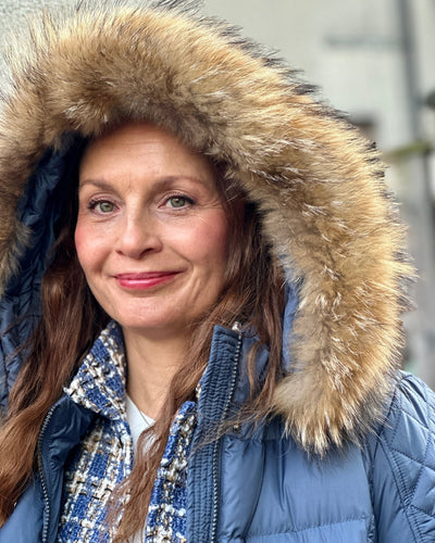 Lang Dunkåpe m/pels