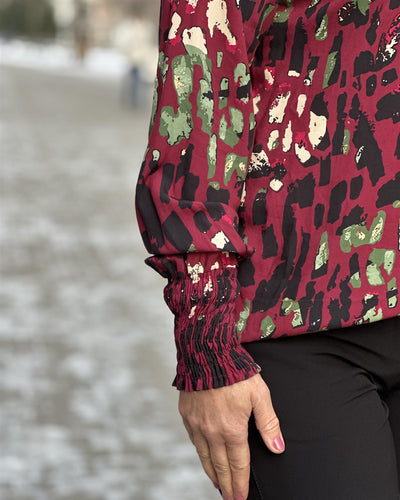 Viskose bluse m smock effekt