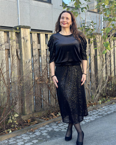 Paljett skjørt biascut