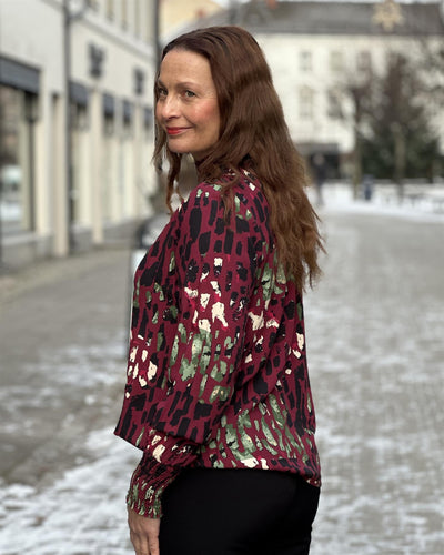 Viskose bluse m smock effekt