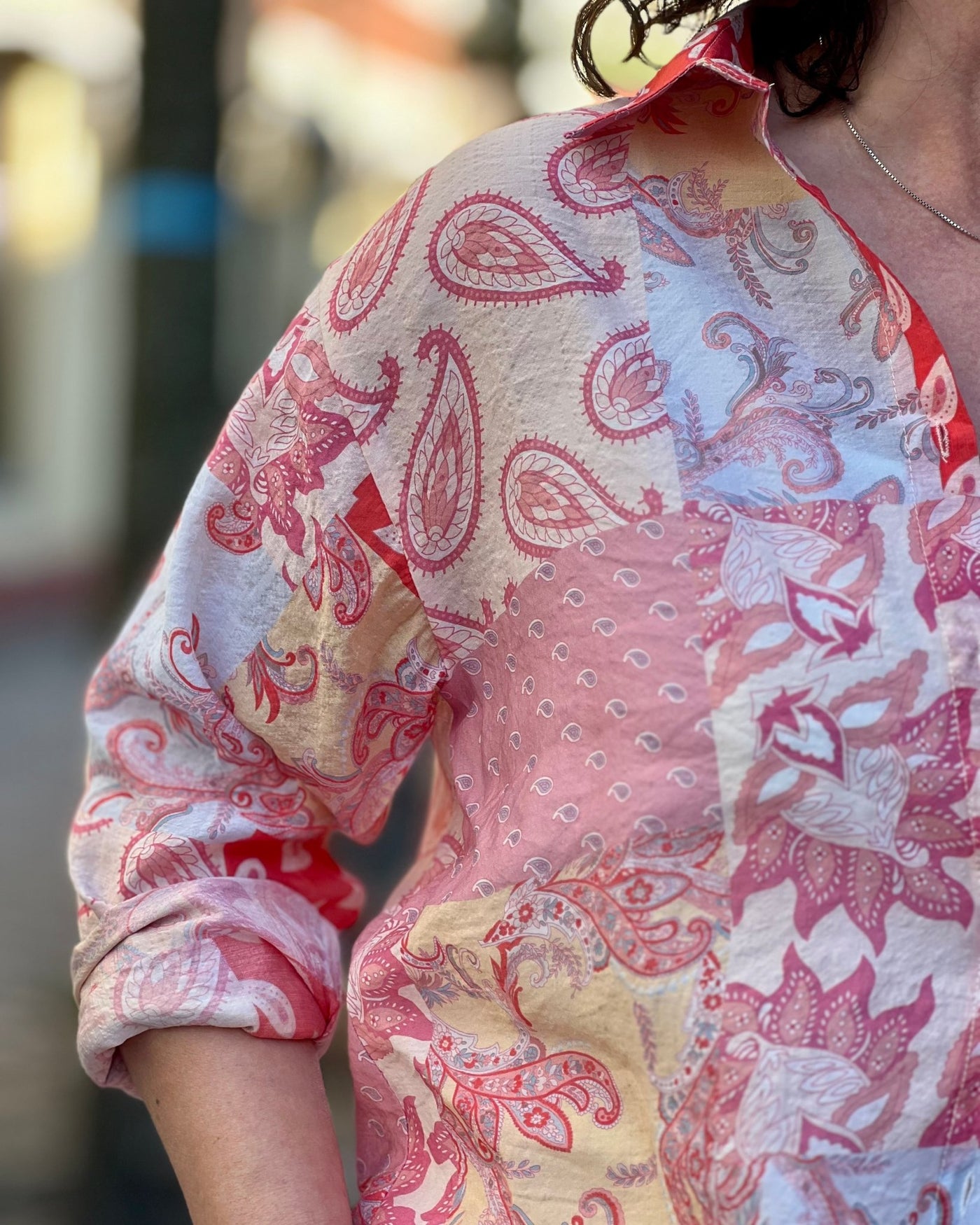 Bluse m print viskose