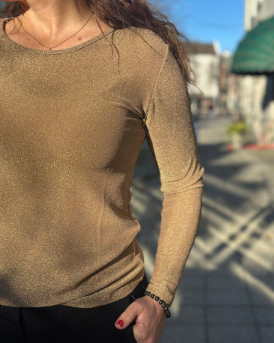 Top lurex stretch solid