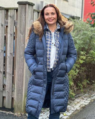 Lang Dunkåpe m/pels