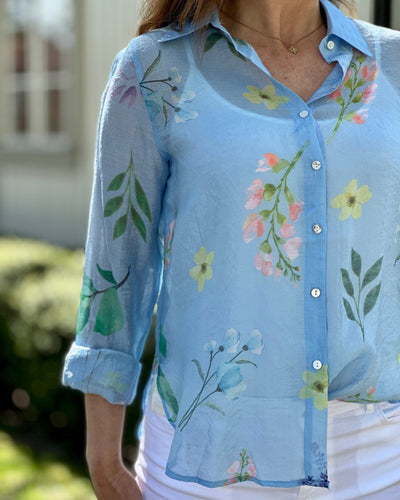 Bluse m print viskose