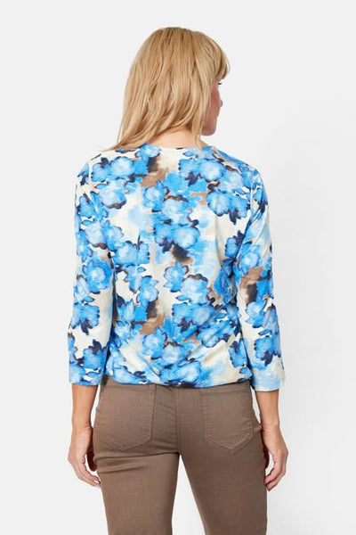 Bluse m print og 3/4 erm-Bluser og skjorter-Signature