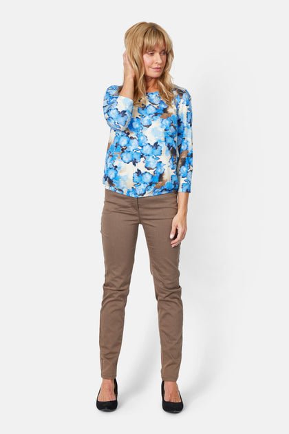 Bluse m print og 3/4 erm-Bluser og skjorter-Signature