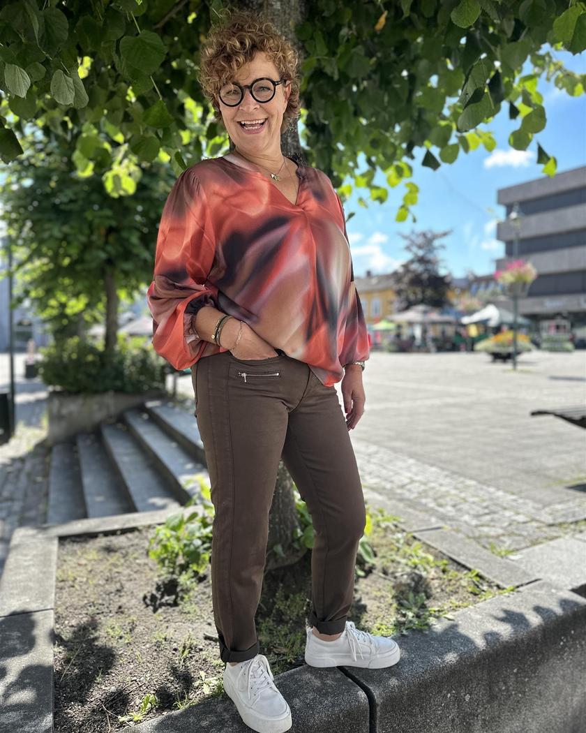 74 RANY stretch bukse med glidelås lommer