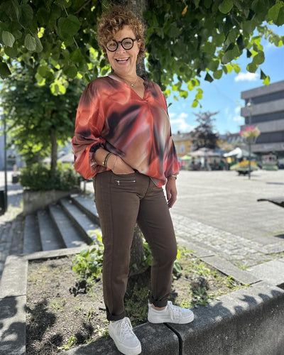 74 RANY stretch bukse med glidelås lommer