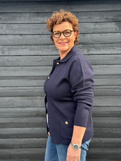 Cardigan m/gull knapper-Cardigans-Micha