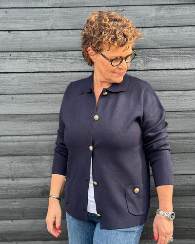 Cardigan m/gull knapper-Cardigans-Micha