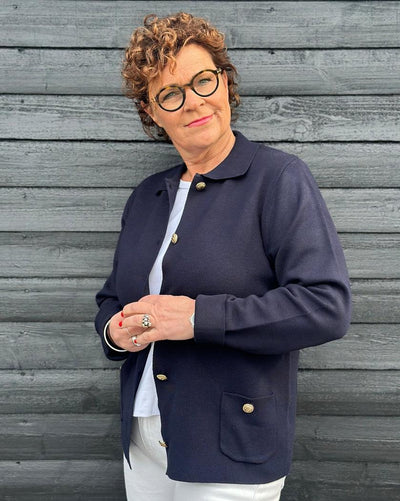 Cardigan m/gull knapper-Cardigans-Micha