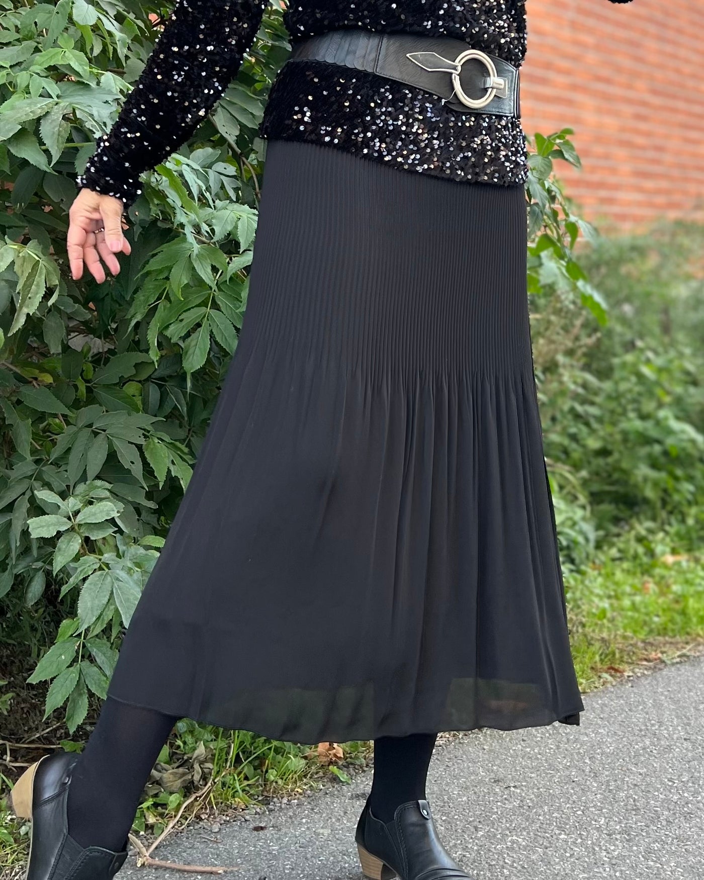 Rise skjørt med plisse