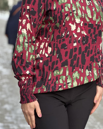 Viskose bluse m smock effekt