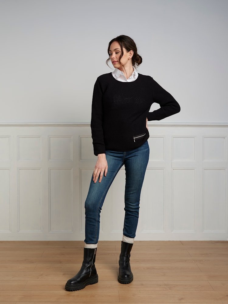 Genser med glidelås detaljer Øko-Gensere og veste-Skovhuus