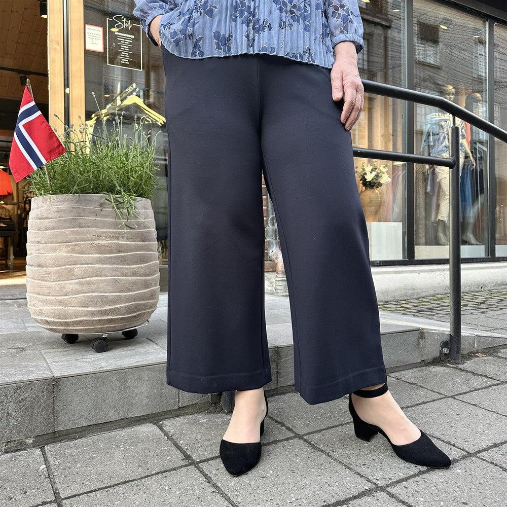 MaPiri Pant i kraftig viskose jersey blå-Bukser-MASAI