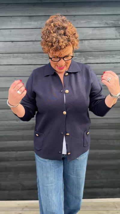 Cardigan m/gull knapper