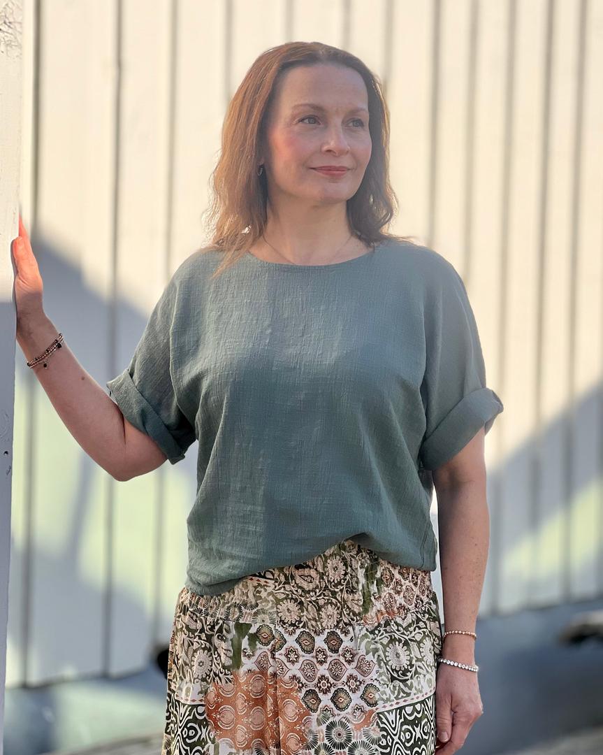 T-shirt oversized med k ermer-Topper og t-shirts-Ellen