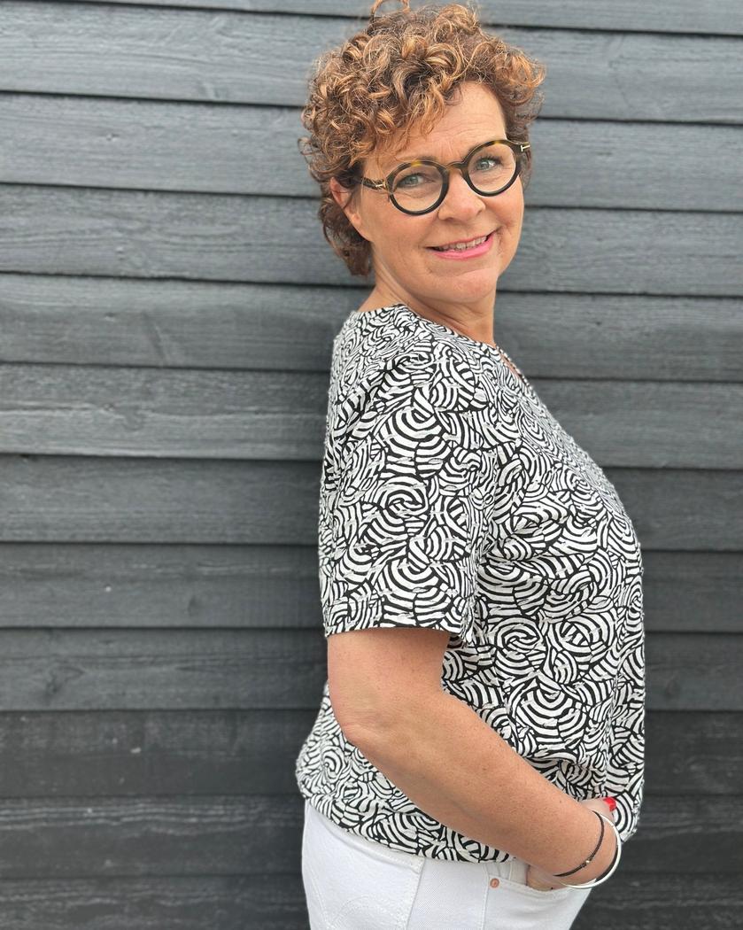 T-skjorte mønstret med v-hals-Topper og t-shirts-Brandtex