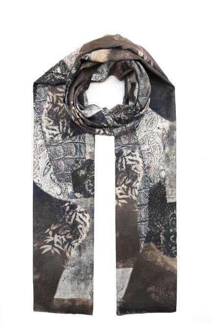 Skjerf m print viskose