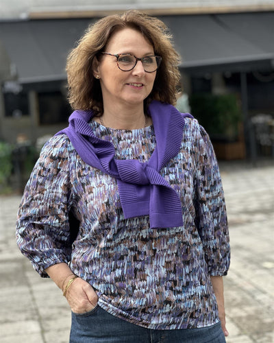 Bluse med 3/4 erme i viskose