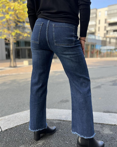 Jeans stretch m rå kant