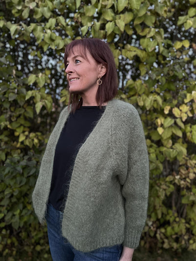 Cardigan i mohair miks