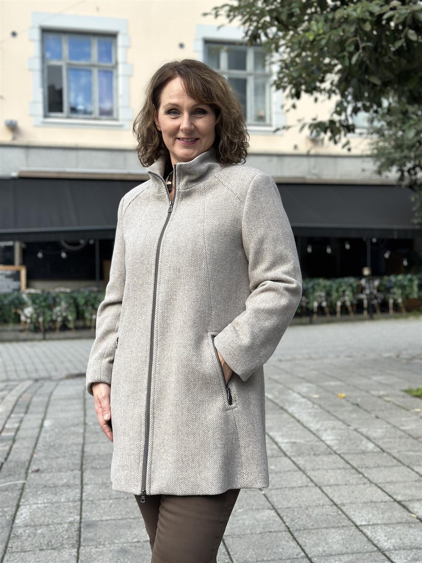 Marie jakke ull mix vindtett og pustende