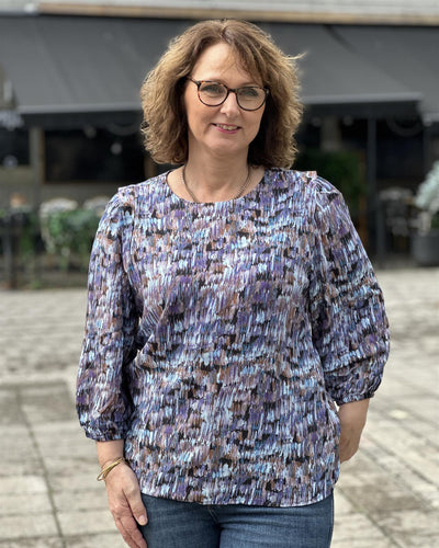 Bluse med 3/4 erme i viskose